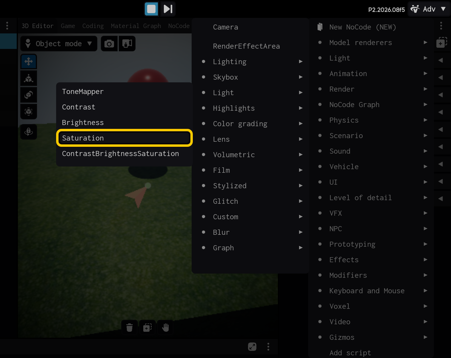 Select the Saturation component.