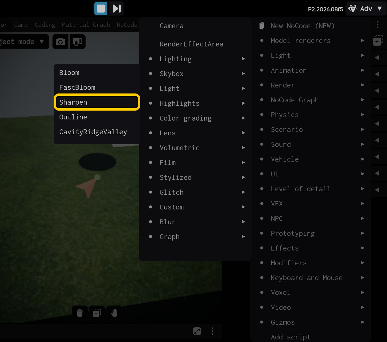 Select the Sharpen component.