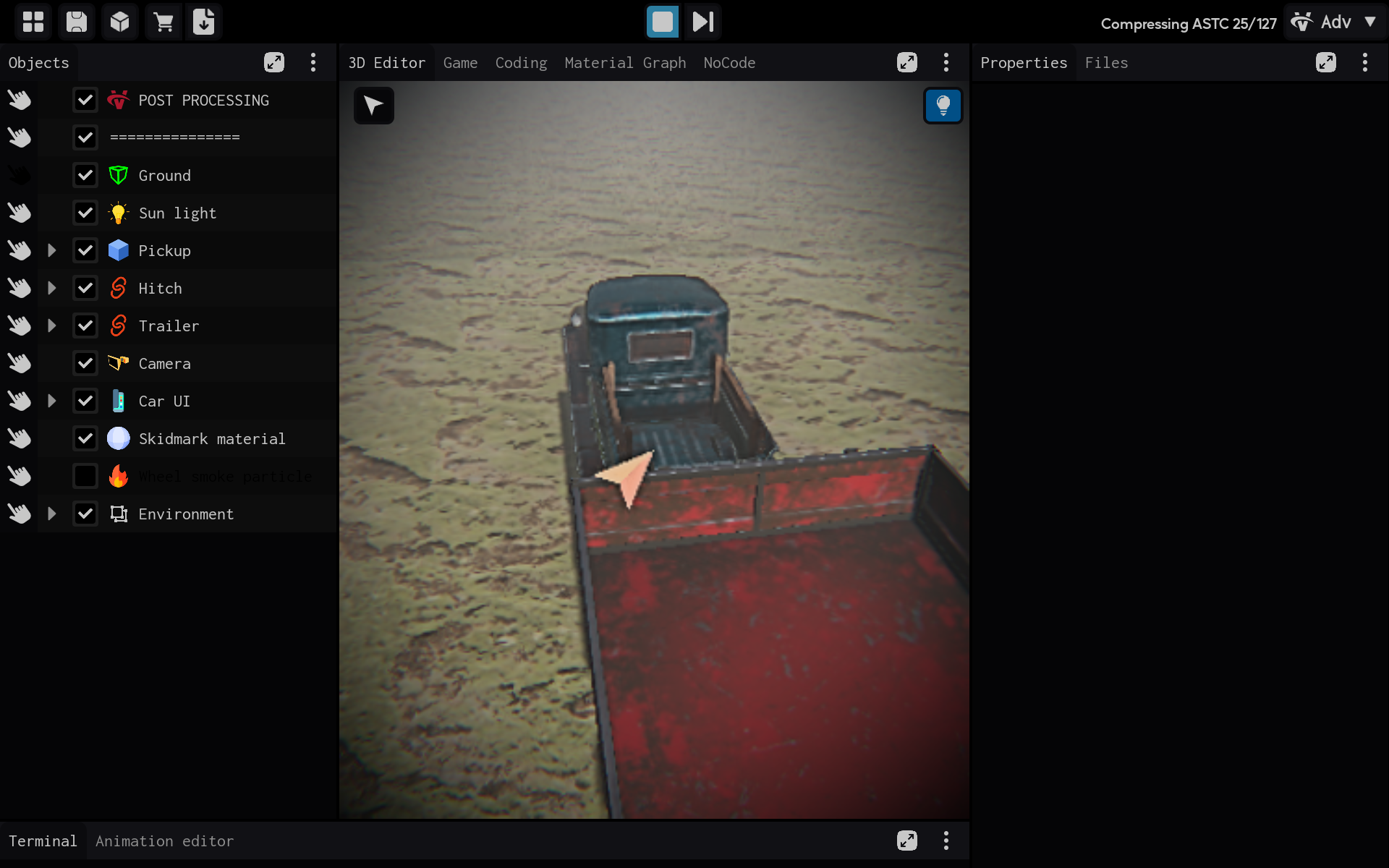 The new project is open in the editor.