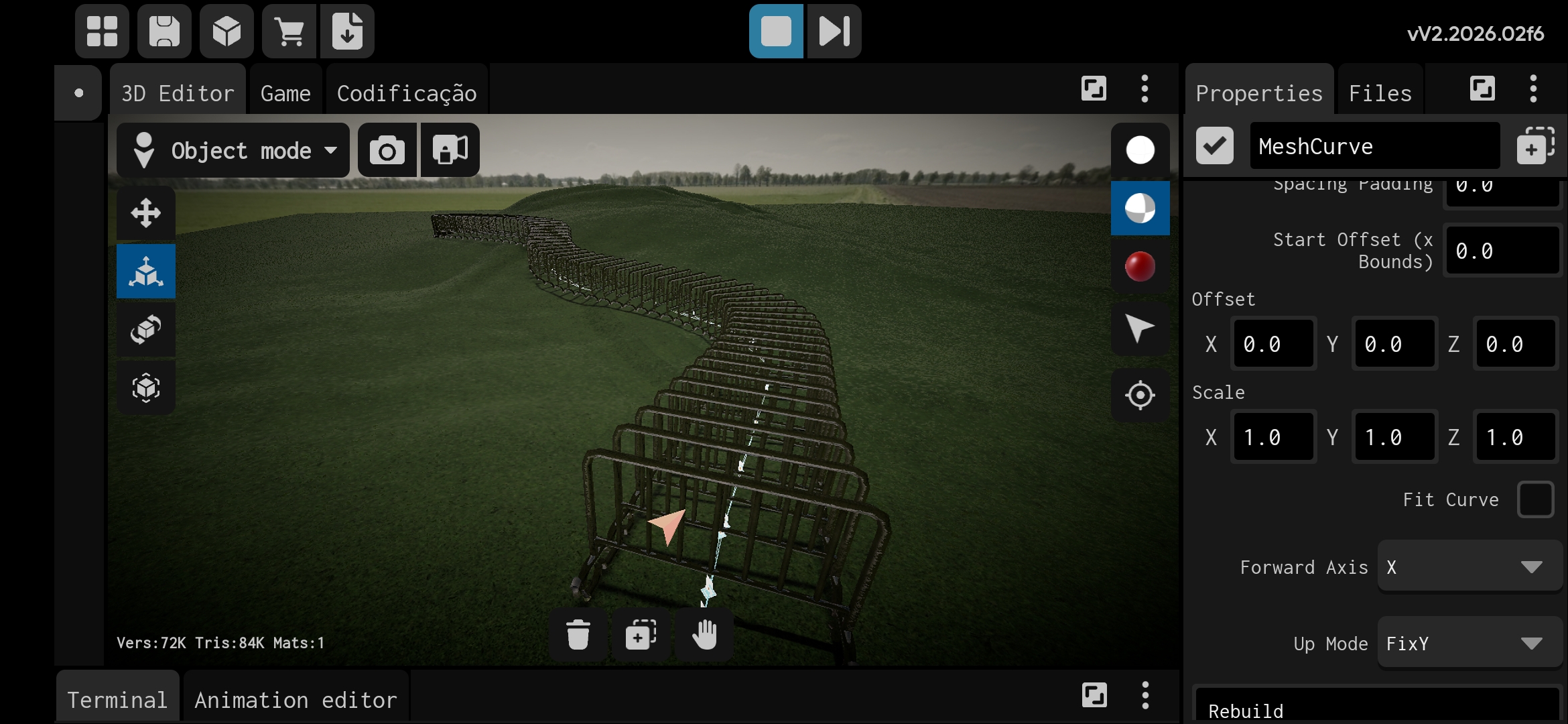 MeshCurve with points and baked mesh