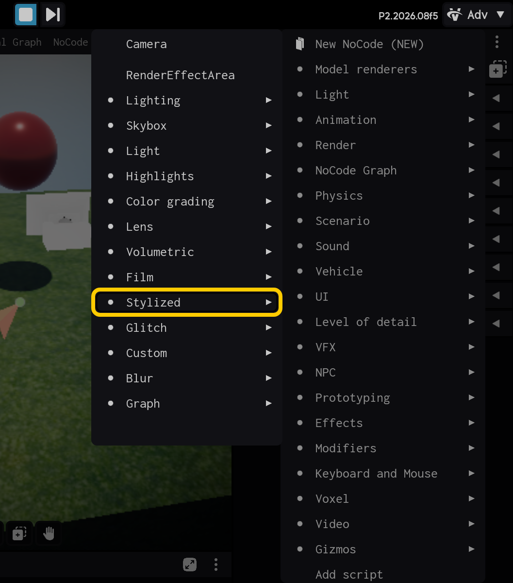 Abra a categoria Stylized.